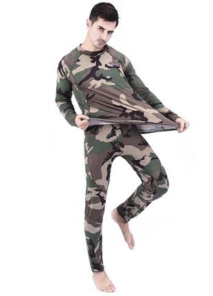 Термобелье мужское lesko a152 3xl camouflage green флисовое утолщенное облегающее под одежду "kg"7 фото