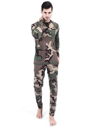 Термобелье мужское lesko a152 3xl camouflage green флисовое утолщенное облегающее под одежду "kg"4 фото