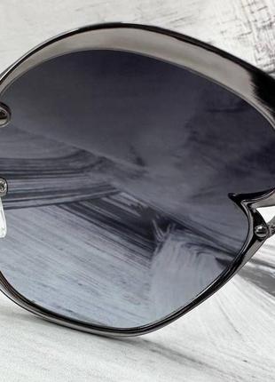 Солнцезащитные очки женские безоправные с линзами градиент и металлическими дужками3 фото
