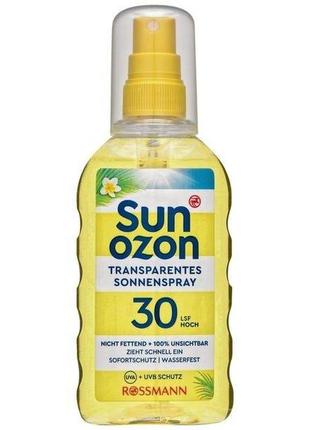 Солнцезащитный прозрачный спрей sun ozon transparentes sonnenspray 200 ml  lsf 30 "kg"