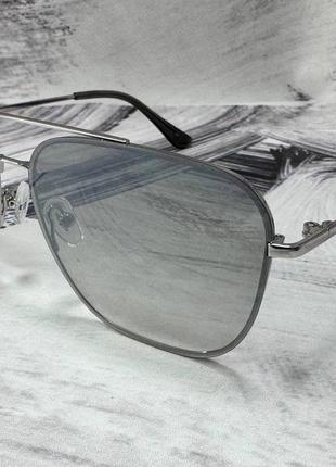Солнцезащитные очки унисекс авиаторы зеркальные в металлической оправе