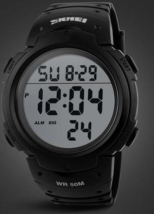 Мужские спортивные наручные часы skmei 1068 электронные с подсветкой, армейские цифровые часы "gr"2 фото