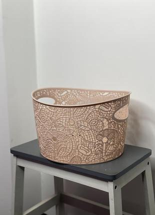 Органайзер пластиковый розовый с ручками