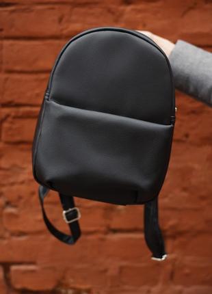 Рюкзак жіночий чоловічий чорний чорний унісекс універсальний міський3 фото