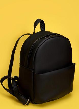 Рюкзак жіночий чоловічий чорний чорний унісекс універсальний міський7 фото