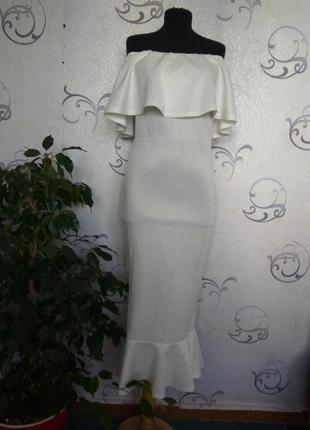 Женское платье миди / белое платье миди / плаття / жіноча сукня