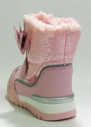 Зимние термо ботинки сапожки сапоги дутики девочке дівчинки том м 9369е розовые, р.244 фото