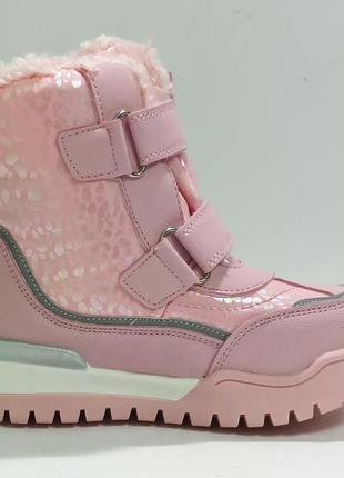 Зимние термо ботинки сапожки сапоги дутики девочке дівчинки том м 9369е розовые, р.245 фото