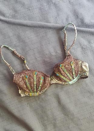 Бюстгальтер шелковий атласный анжелика victoria's secret цветочный принт milavitsa