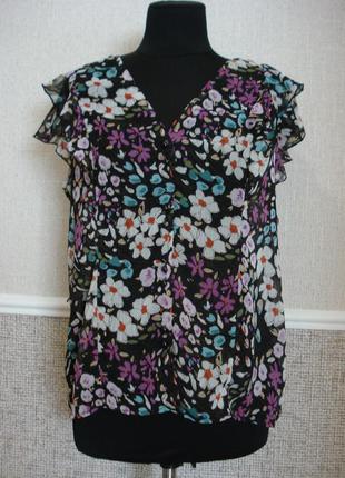 Шифоновая блузка летняя кофточка блузка с коротким рукавом большого размера 18(xxxl)1 фото