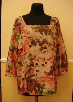 Летняя кофточка-блузочка с принтом и рукавом в 3/4 большого размера 20(4xl)1 фото