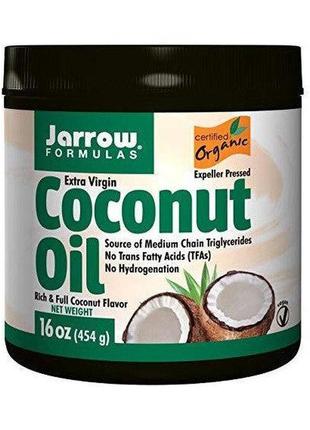 Кокосовое масло jarrow formulas organic extra virgin coconut oil 16 oz 454 g