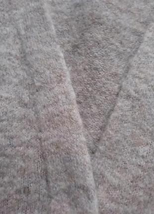 Женский удлиненный кардиган кофта шерсть альпака серого цвета идеальное состояние размера м,l6 фото