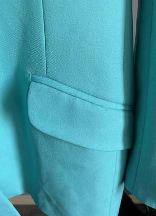 Голубой удлиненный пиджак блайзер5 фото
