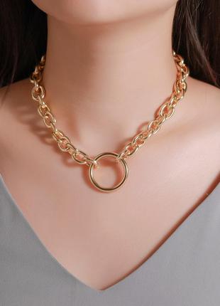 Колье цепь с кольцом trend сток