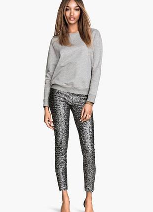 Брюки в паетках h&m