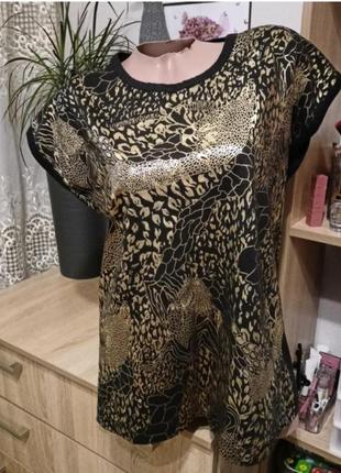 Трикотажна жіноча футболка леопардовий принт