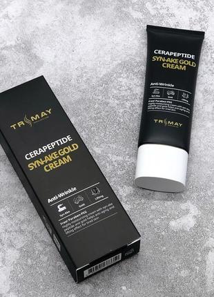 Крем с керамидами и пептидом змеиного яда trimay cerapeptide syn-ake gold cream2 фото