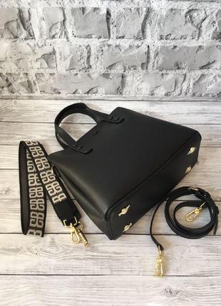 Женская сумка polina & eiterou black / чёрный / кожа  / сумочка1 фото