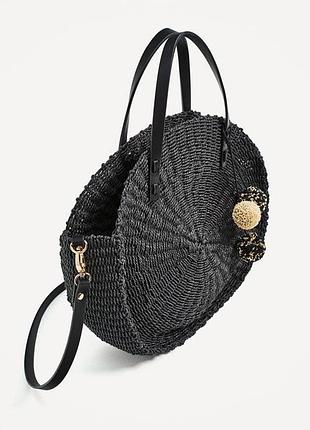 Чорна,плетена сумка,торба,етно,бохо стиль zara2 фото