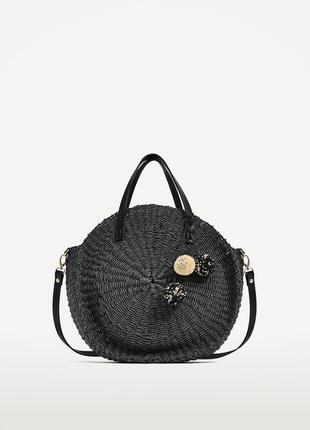 Чорна,плетена сумка,торба,етно,бохо стиль zara3 фото