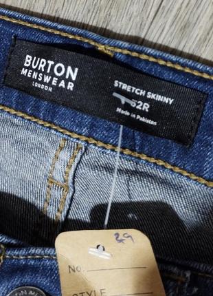 Мужские джинсы / burton menswear london / синие джинсы skinny / штаны / мужская одежда / чоловічий одяг /3 фото