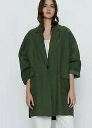 Zara піджак rustic із суміші бавовни та льону4 фото