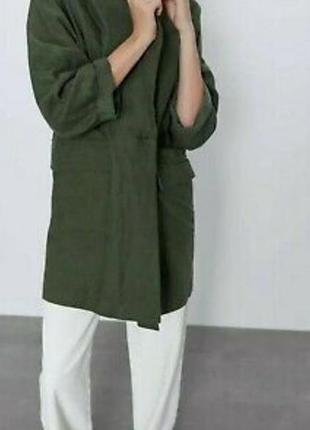 Zara піджак rustic із суміші бавовни та льону5 фото