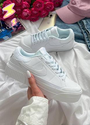 Женские кроссовки nike court legacy lift white из натуральной кожи