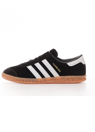 Замшевые кеды adidas hamburg black white