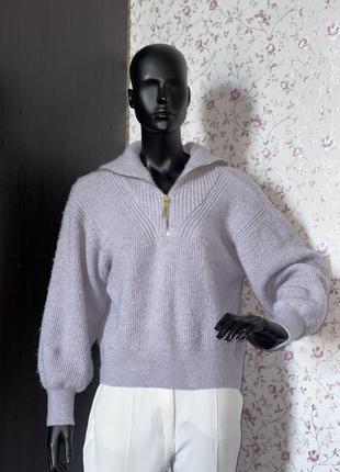 Базовый свитер с модным воротником5 фото