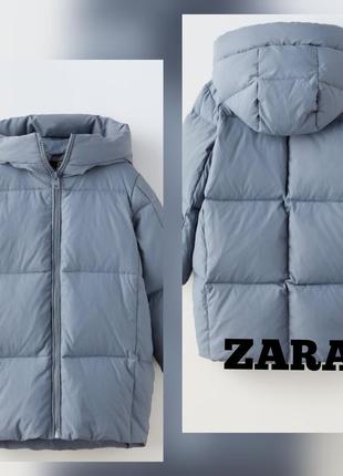 Куртка пуховик zara 120 размер новая коллекция для девочки пух-перо1 фото