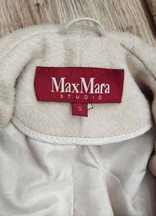 Пальто кремового цвета max mara studio шерсть/кашемир7 фото