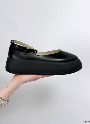 Стильные женские кожаные туфли с ремешком в черном цвете от украинского производителя❤️❤️❤️6 фото