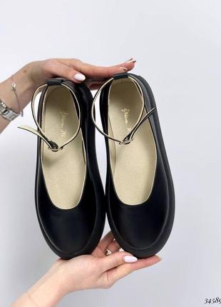 Стильные женские кожаные туфли с ремешком в черном цвете от украинского производителя❤️❤️❤️7 фото