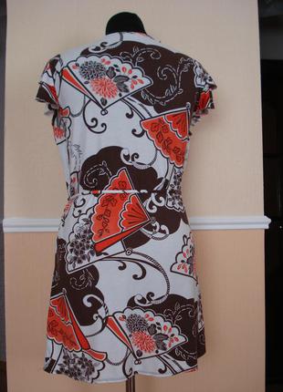 Летнее трикотажное платье туника с принтом большого размера 14/162 фото