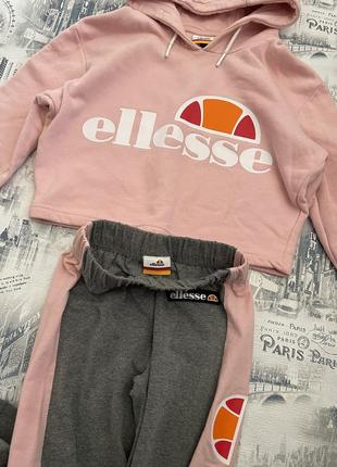 Ellesse   женский спортивный/повседневный костюм лосины+кофта кроп-топ2 фото