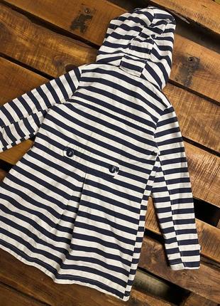 Дитяча смугаста куртка (пальто) next (некст 7-8 років 122-128 см ідеал оригінал синьо-біла)2 фото
