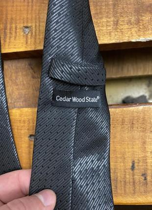 Мужской полосатый галстук в горох cedarwood state (сидарвуд стейт идеал оригинал черный)3 фото