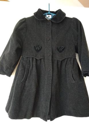 Пальто для дівчинки шерстяне