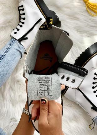 Ботинки dr. martens jadon white на платформе белый цвет кожа (36-41)💜4 фото