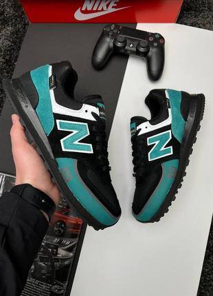 Чоловічі кросівки new balance 574 tp2 black turquoise