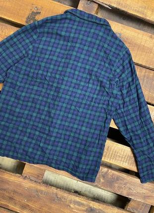 Мужская пижамная хлопковая рубашка в клетку primark (примарк лрр идеал оригинал разноцветная)2 фото