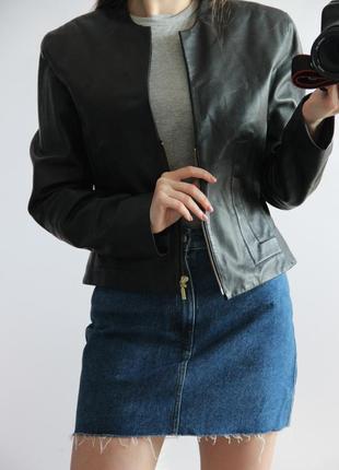 Дизайнерская кожаная куртка / жакет amanda wakeley 100 % натуральная кожа4 фото