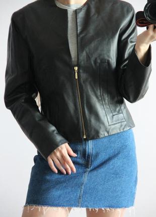 Дизайнерская кожаная куртка / жакет amanda wakeley 100 % натуральная кожа5 фото