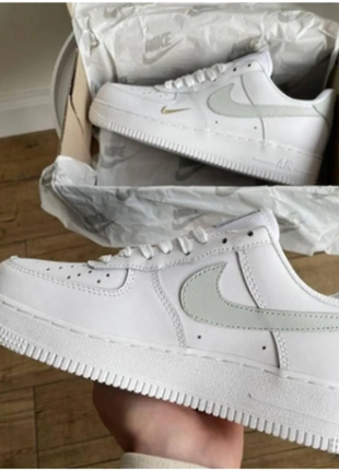 Кроссовки женские nike air force 1 mini swoosh mint, веселые женские кроссовки найк alp форс 16 фото