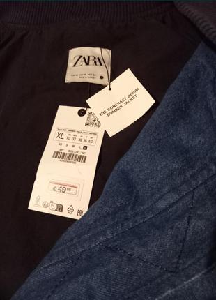 Zara джинсовая куртка бомбер3 фото