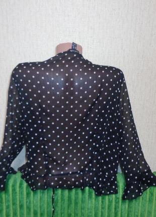 Блуза чорна в горошок2 фото