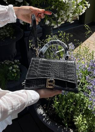 Женская сумка balenciaga hourglass bag croco1 фото