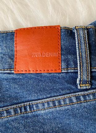 Базовые прямые синие джинсы зара высокая посадка 👖 34-36 zara s4 фото